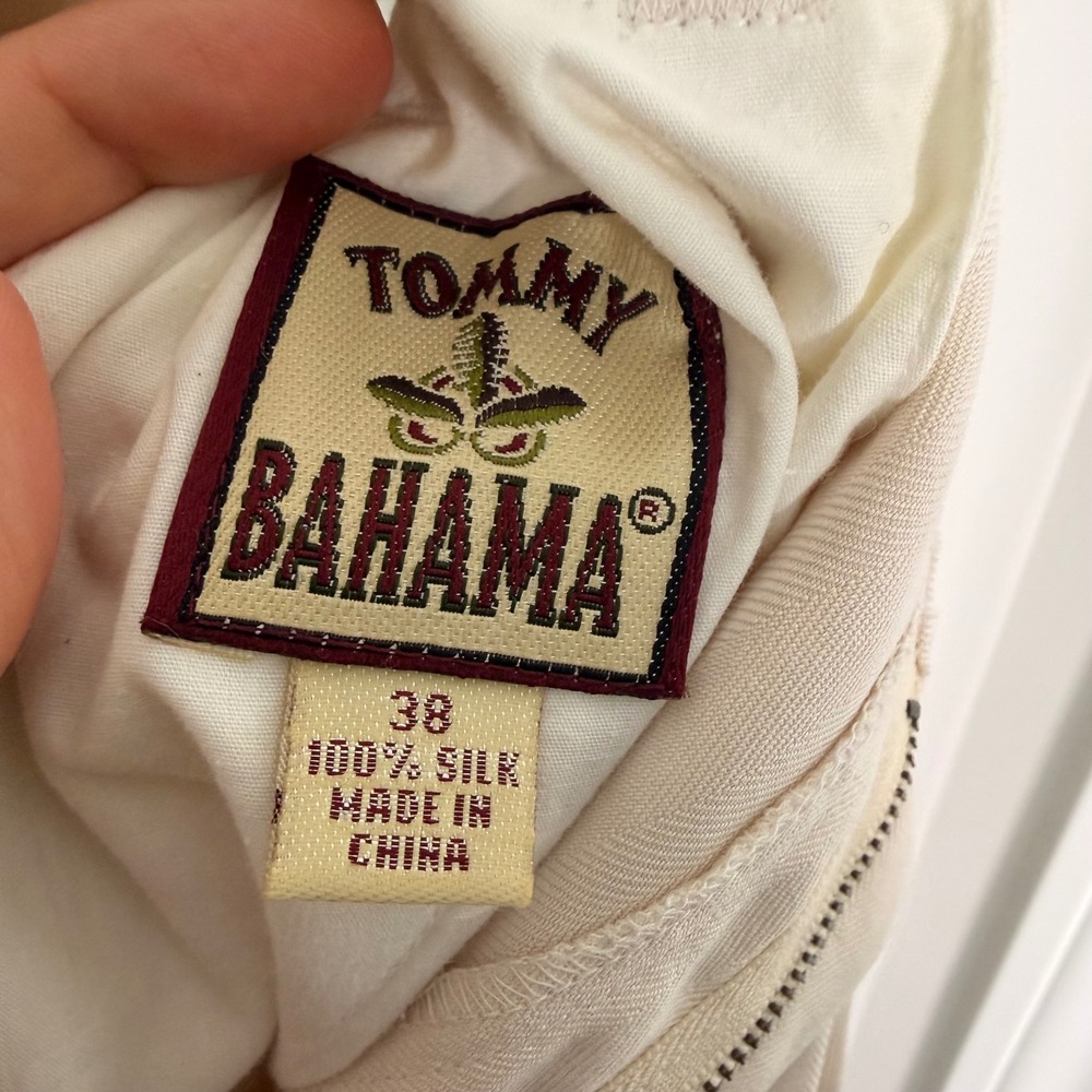 Tommy Bahama Silk Pleated Vintage Shorts (38) Khaki Beige Resort Golf Relax - Picture 10 of 14